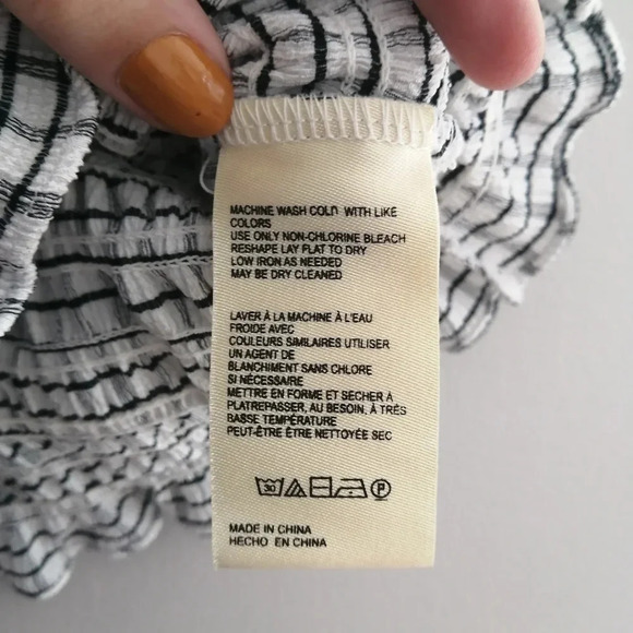 Anthropologie Maeve Gingham Plaid Smocked Ruffle Crop Blouse Flutter Sleeve XS - Picture 11 of 15